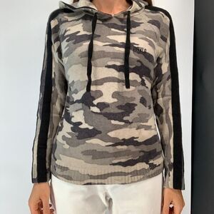 PRVLG privilege 100% cashmere camo sweater hoodie xs womens